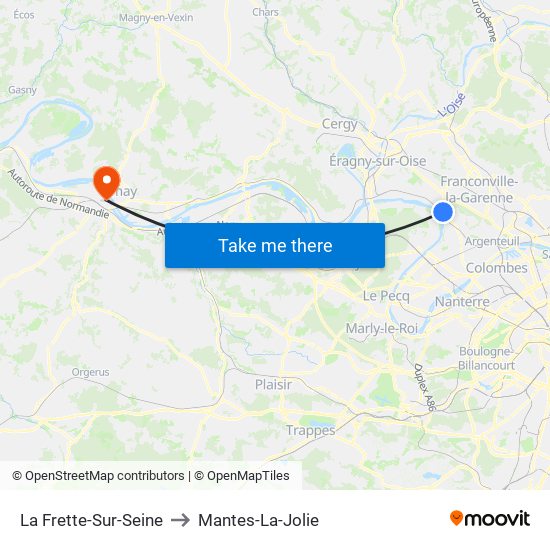 La Frette-Sur-Seine to Mantes-La-Jolie map