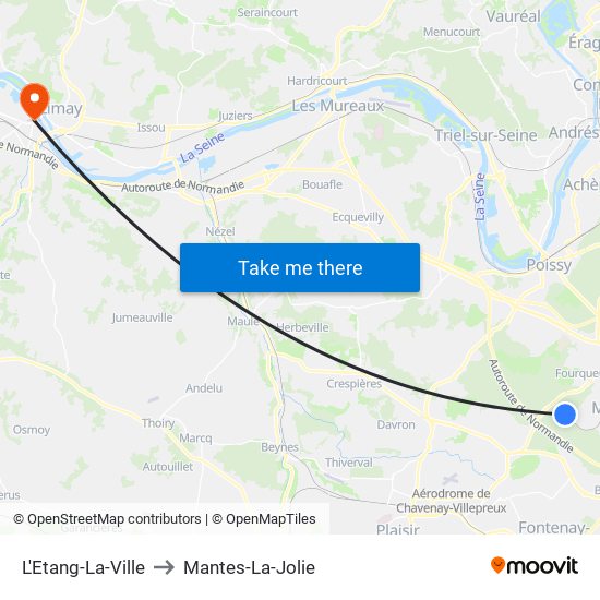 L'Etang-La-Ville to Mantes-La-Jolie map