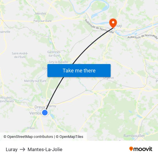Luray to Mantes-La-Jolie map
