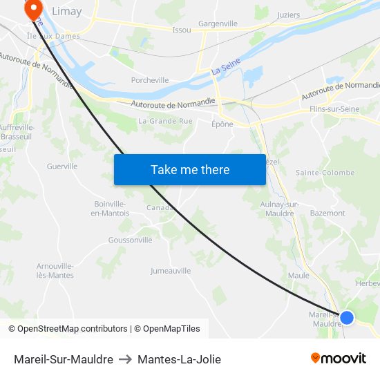 Mareil-Sur-Mauldre to Mantes-La-Jolie map