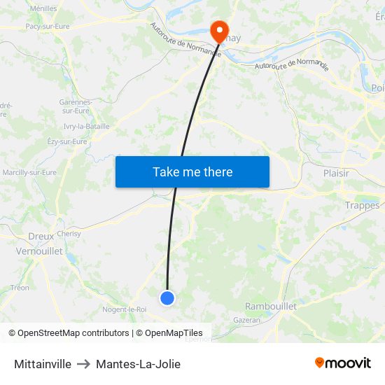 Mittainville to Mantes-La-Jolie map