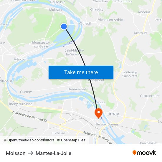 Moisson to Mantes-La-Jolie map