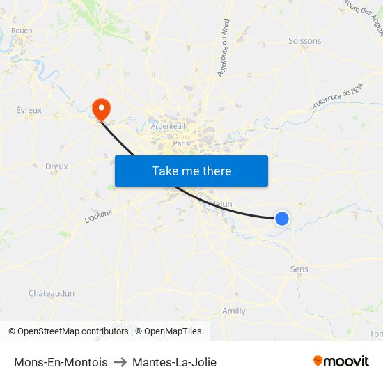 Mons-En-Montois to Mantes-La-Jolie map