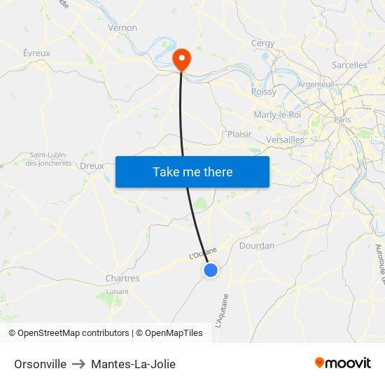 Orsonville to Mantes-La-Jolie map