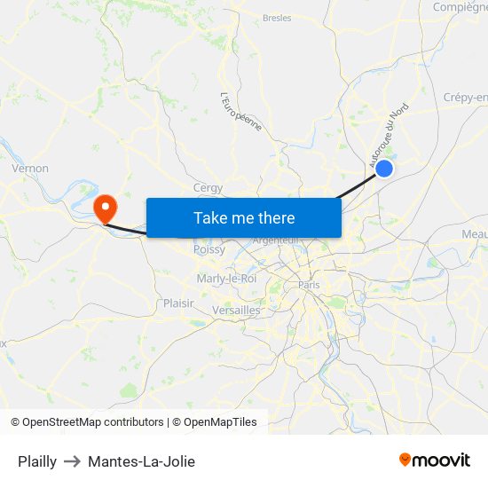Plailly to Mantes-La-Jolie map