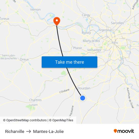 Richarville to Mantes-La-Jolie map