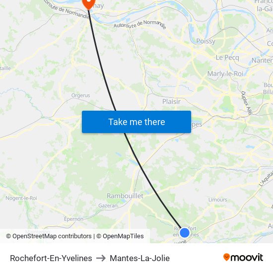 Rochefort-En-Yvelines to Mantes-La-Jolie map