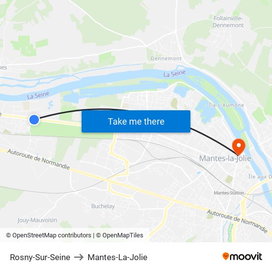 Rosny-Sur-Seine to Mantes-La-Jolie map