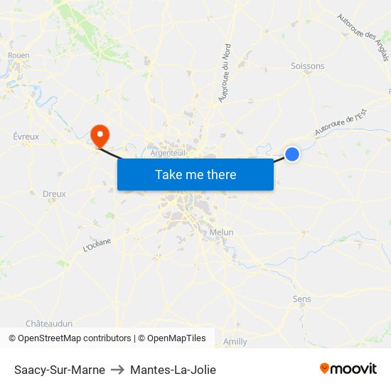 Saacy-Sur-Marne to Mantes-La-Jolie map