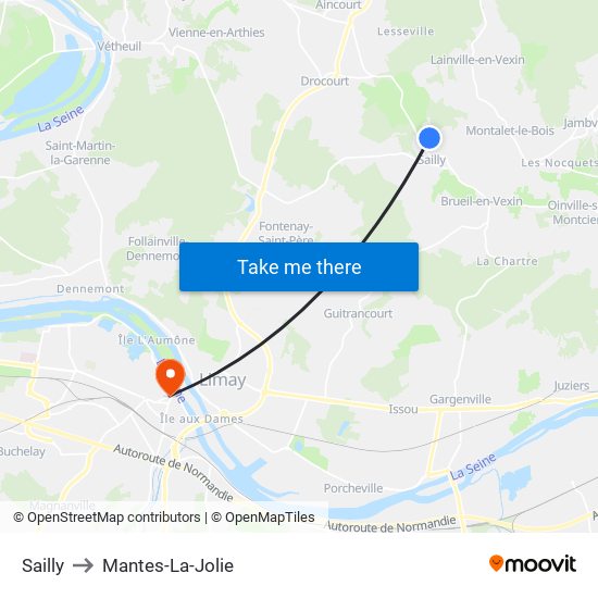 Sailly to Mantes-La-Jolie map