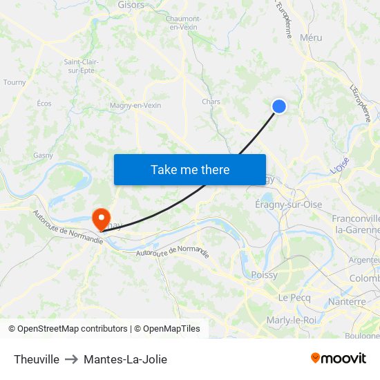 Theuville to Mantes-La-Jolie map