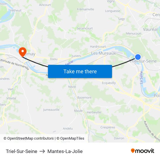 Triel-Sur-Seine to Mantes-La-Jolie map