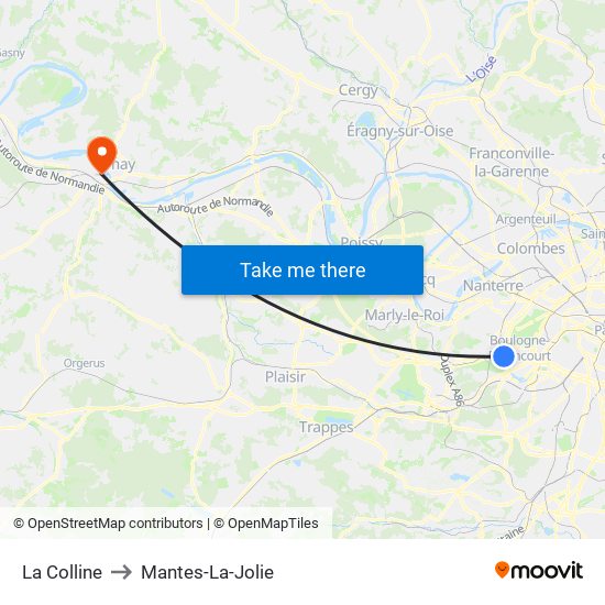 La Colline to Mantes-La-Jolie map