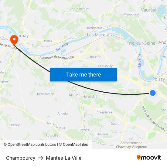Chambourcy to Mantes-La-Ville map