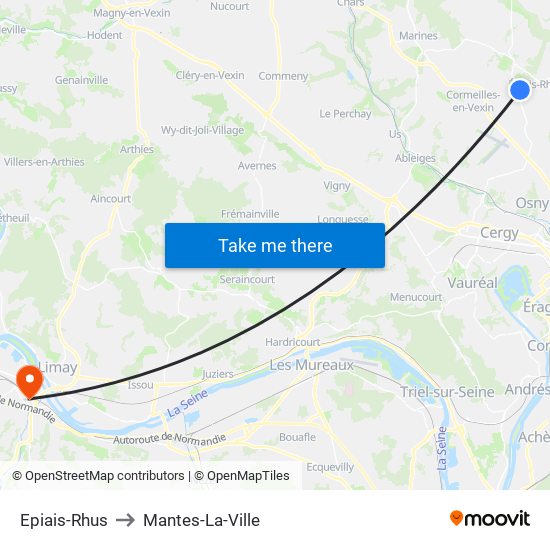 Epiais-Rhus to Mantes-La-Ville map