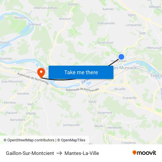 Gaillon-Sur-Montcient to Mantes-La-Ville map