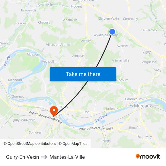 Guiry-En-Vexin to Mantes-La-Ville map