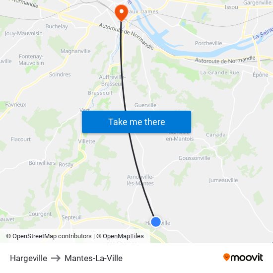 Hargeville to Mantes-La-Ville map