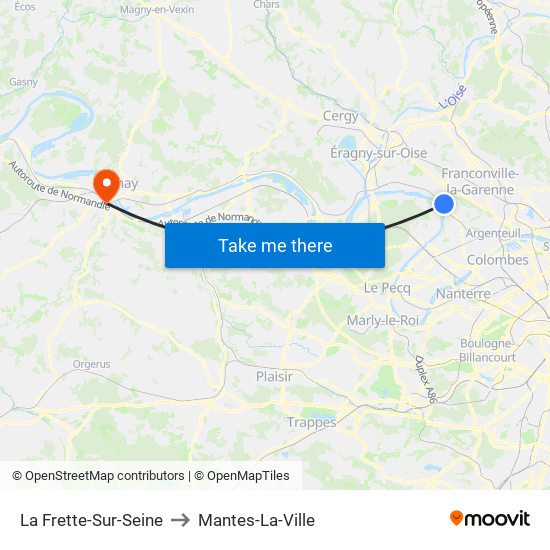 La Frette-Sur-Seine to Mantes-La-Ville map