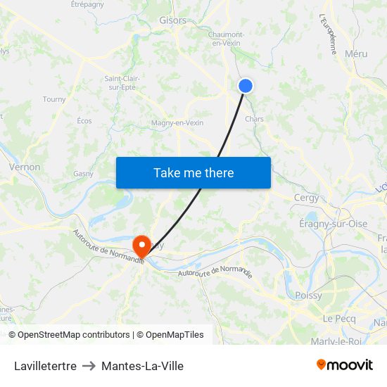 Lavilletertre to Mantes-La-Ville map
