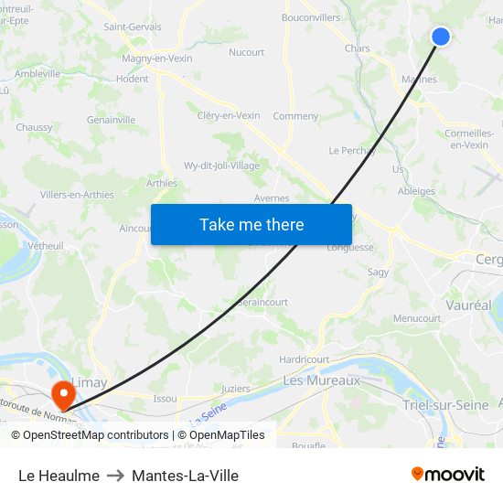 Le Heaulme to Mantes-La-Ville map