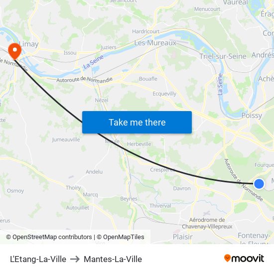 L'Etang-La-Ville to Mantes-La-Ville map