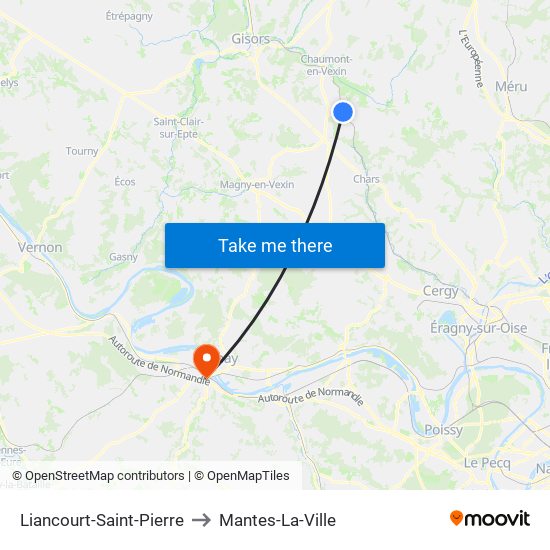 Liancourt-Saint-Pierre to Mantes-La-Ville map