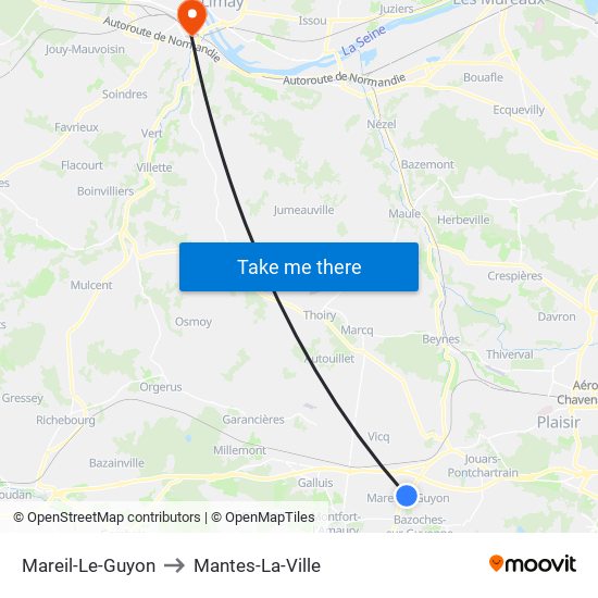 Mareil-Le-Guyon to Mantes-La-Ville map
