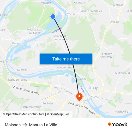 Moisson to Mantes-La-Ville map