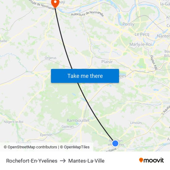 Rochefort-En-Yvelines to Mantes-La-Ville map