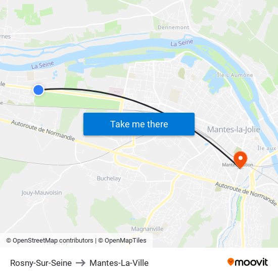 Rosny-Sur-Seine to Mantes-La-Ville map