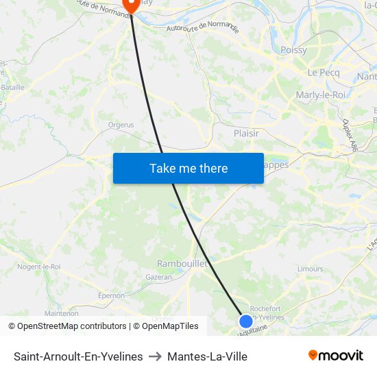 Saint-Arnoult-En-Yvelines to Mantes-La-Ville map