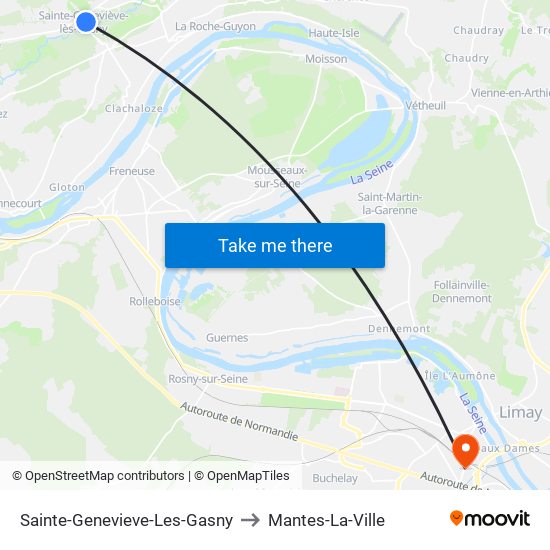 Sainte-Genevieve-Les-Gasny to Mantes-La-Ville map