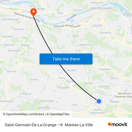 Saint-Germain-De-La-Grange to Mantes-La-Ville map