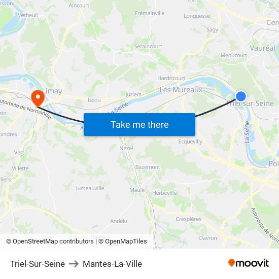 Triel-Sur-Seine to Mantes-La-Ville map