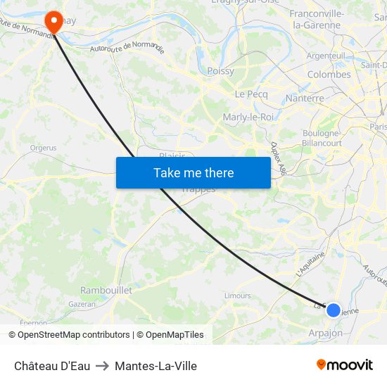 Château D'Eau to Mantes-La-Ville map