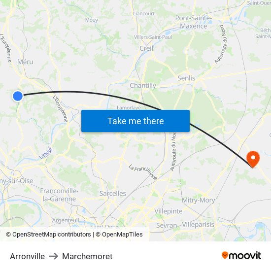 Arronville to Marchemoret map