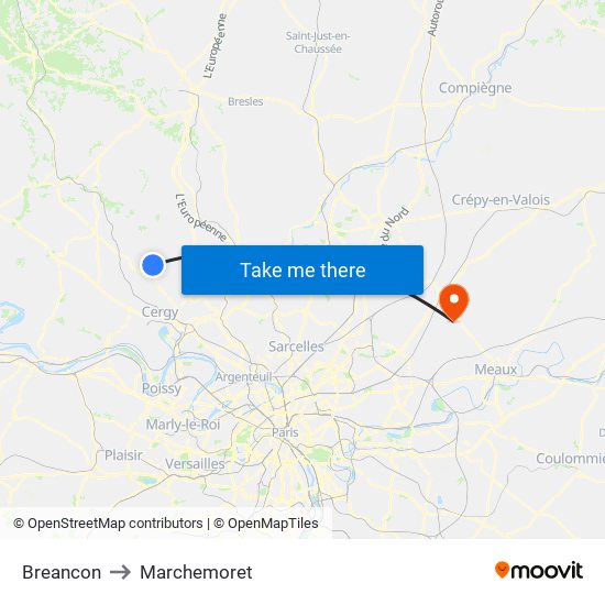 Breancon to Marchemoret map