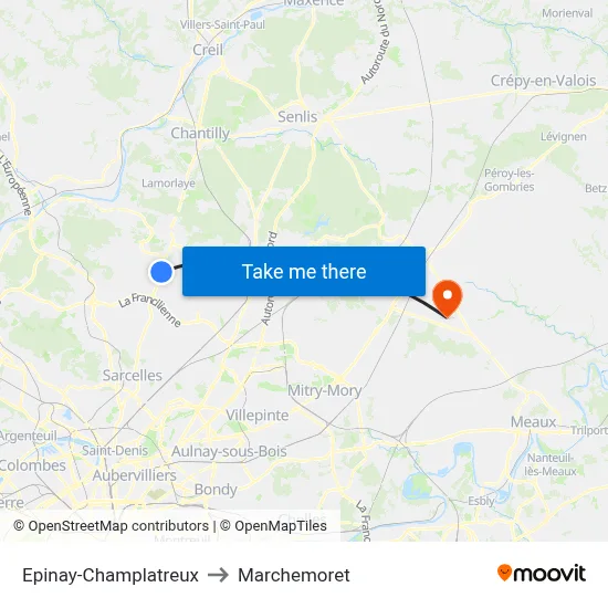 Epinay-Champlatreux to Marchemoret map