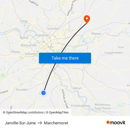 Janville-Sur-Juine to Marchemoret map