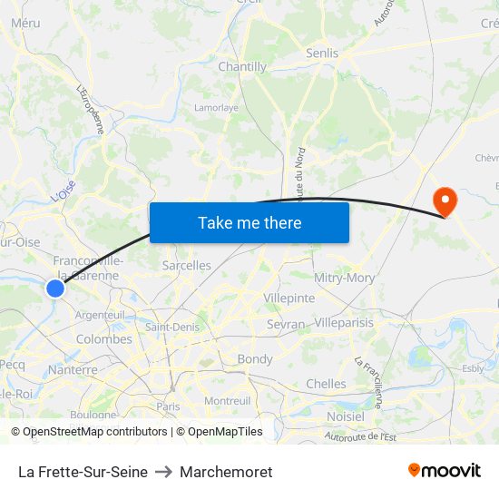 La Frette-Sur-Seine to Marchemoret map