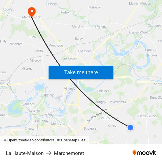 La Haute-Maison to Marchemoret map