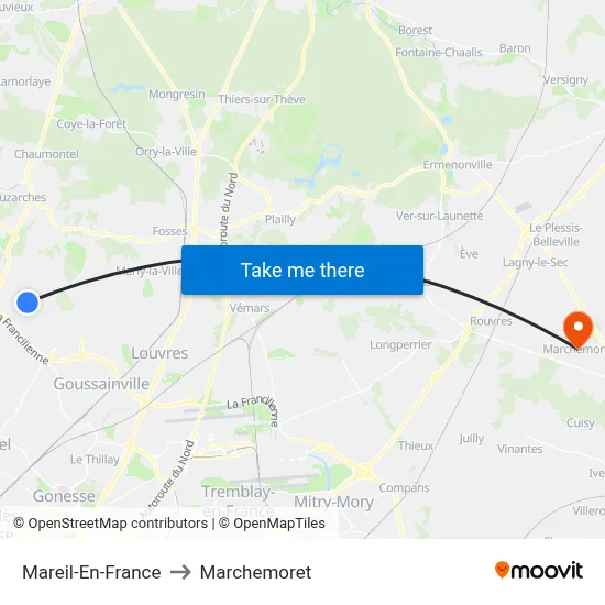 Mareil-En-France to Marchemoret map
