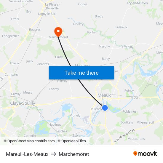 Mareuil-Les-Meaux to Marchemoret map