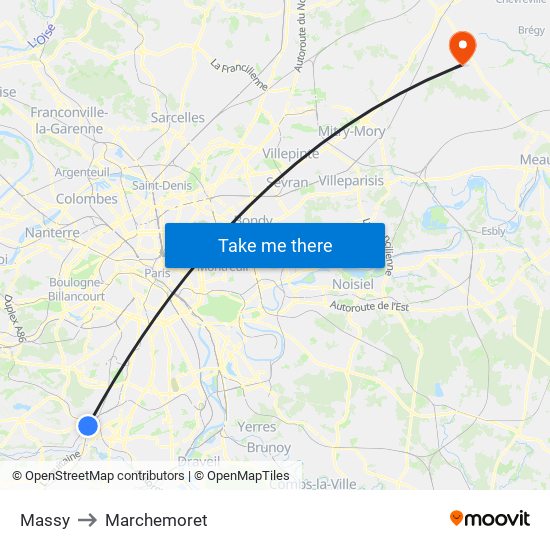 Massy to Marchemoret map