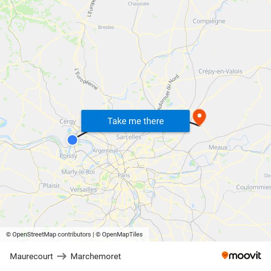 Maurecourt to Marchemoret map