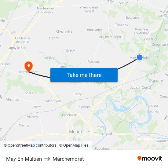 May-En-Multien to Marchemoret map