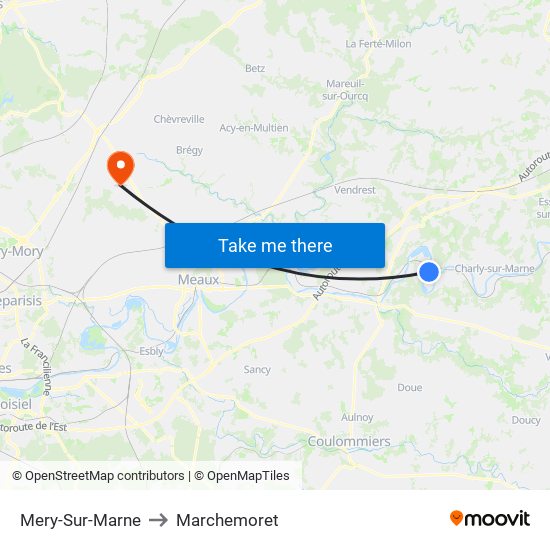 Mery-Sur-Marne to Marchemoret map