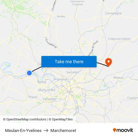Meulan-En-Yvelines to Marchemoret map