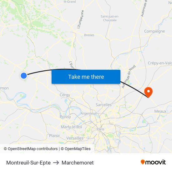 Montreuil-Sur-Epte to Marchemoret map